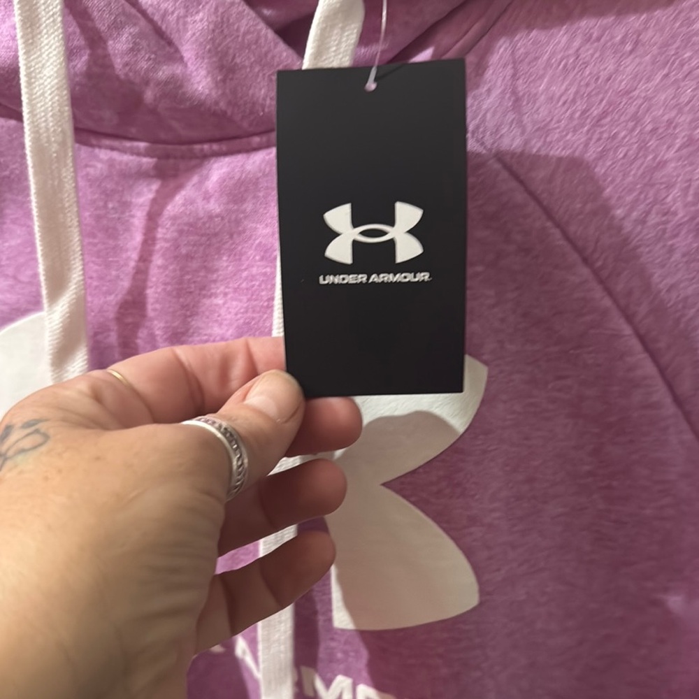 Under Armour Light Pink Hoodie with Logo Never worn - Picture 2 of 7